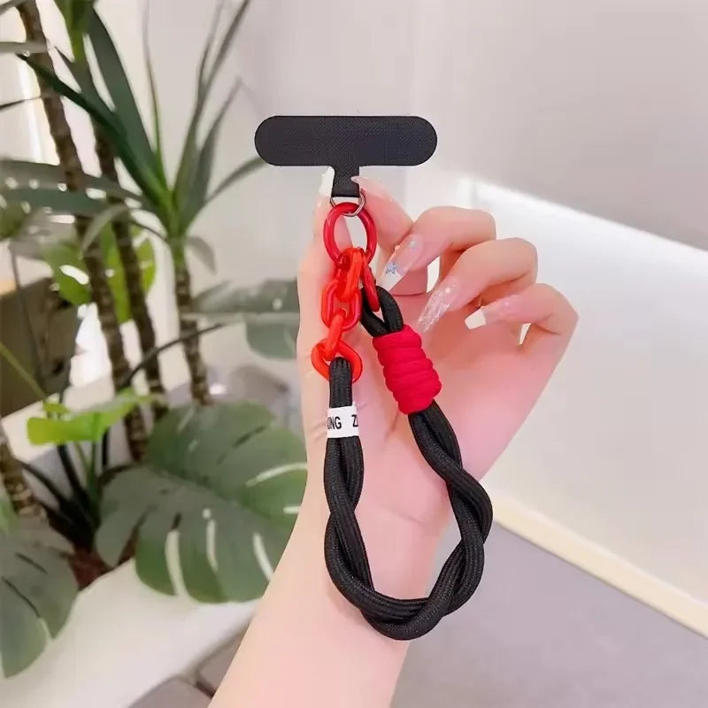 Mobile Phone Lanyard with Two Strands Simple Lanyard Short Wrist Lanyard Anti Loss Card Strip Style Universal Phone Case Strap