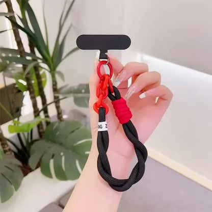 Mobile Phone Lanyard with Two Strands Simple Lanyard Short Wrist Lanyard Anti Loss Card Strip Style Universal Phone Case Strap