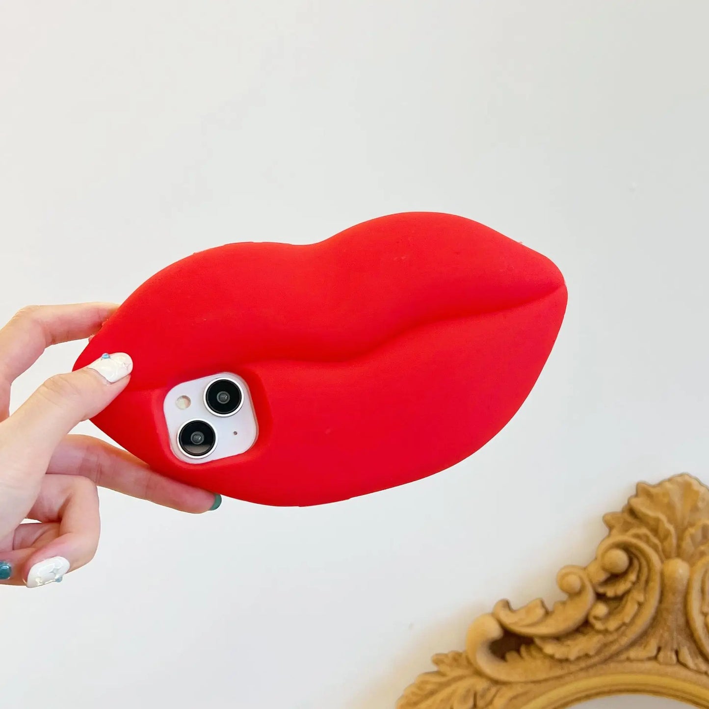 Fashion Funny Red Lips Case for iPhone 15 Pro Max iPhone 14/13/12/11 Pro Max iPhone13ProMax 3D Cartoon Soft Silicone Cover Funda