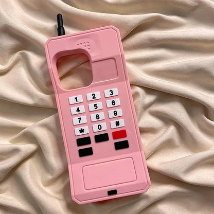For iPhone 17ProMax 16 15 14 13 12 11 Pro Max 14 15 16 7 8 6 Plus 6s 6SPlus X XS XSMax 3D Retro Style Telephone Model Phone Case