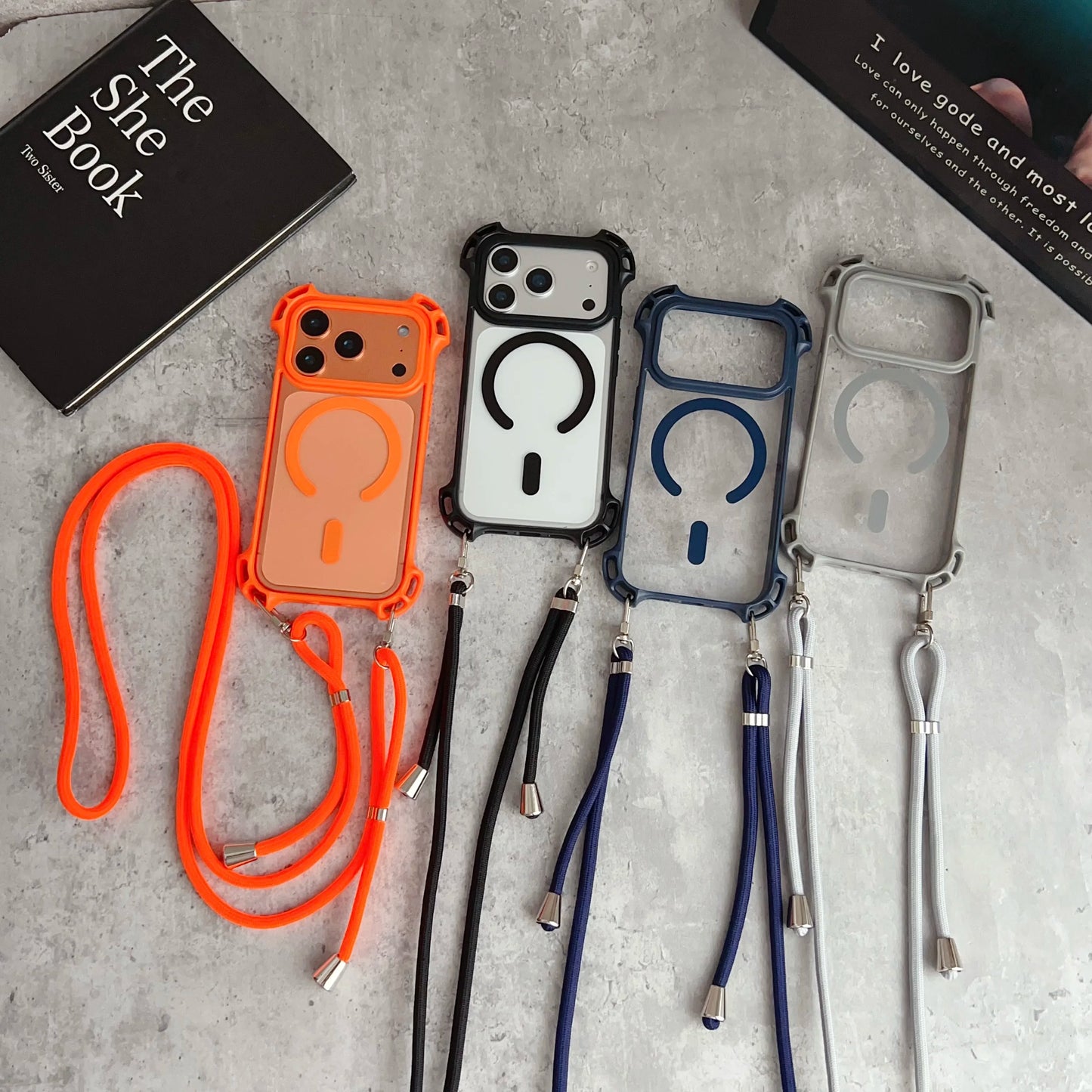 Adjustable Lanyard Phone Case Suitable For iPhone 17 Pro Max Crossbody Long Lanyard 13 16 15 14 Plus Magnetic Protective Case