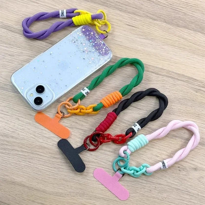 Mobile Phone Lanyard with Two Strands Simple Lanyard Short Wrist Lanyard Anti Loss Card Strip Style Universal Phone Case Strap