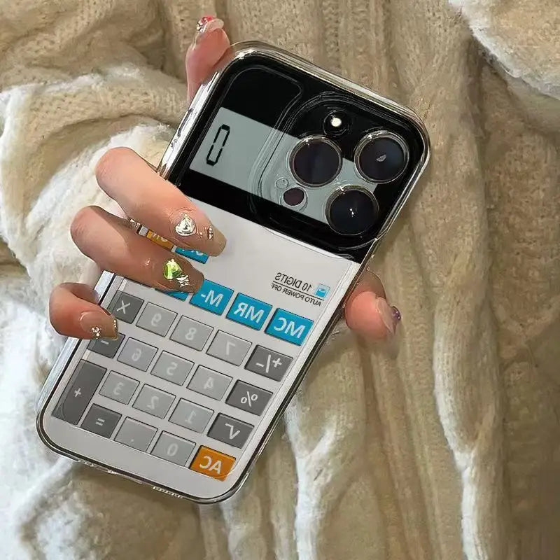 Creative calculator desktop button pattern Phone Case For IPhone 17 14 12 11 Pro Max XS XR 16 Plus Cover Case
