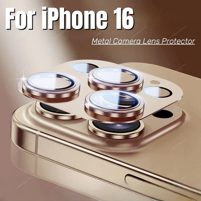 Alloy Camera Lens Protector For IPhone 16 Pro Max 15 Metal Case Tempered Glass Back Lens Cover Cap For Iphone 16pro Max