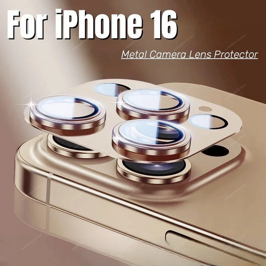 Alloy Camera Lens Protector For IPhone 16 Pro Max 15 Metal Case Tempered Glass Back Lens Cover Cap For Iphone 16pro Max