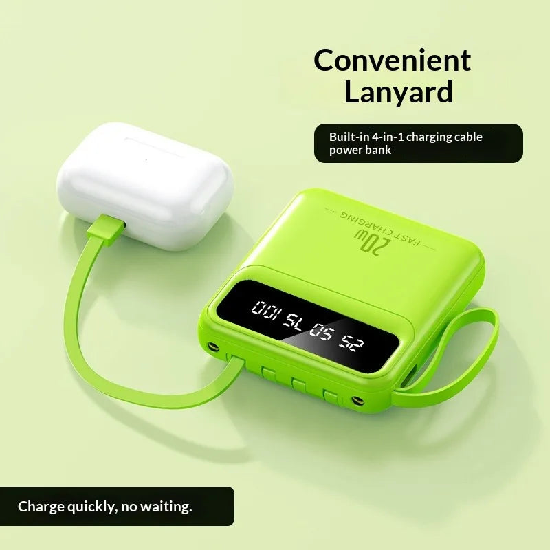 For Xiaomi mini built-in power bank with 20000 large capacity fast charging and portable power bank for iPhone and Samsung