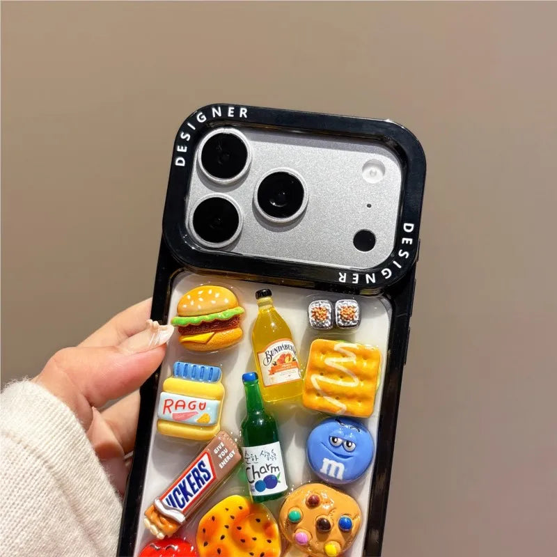 3D drip glue South Korea Wine Bottle Fun Phone Case For iPhone 17 ProMAX 16 15 14 13 Pro Max 14 15 16 Plus 17Air Protective Case