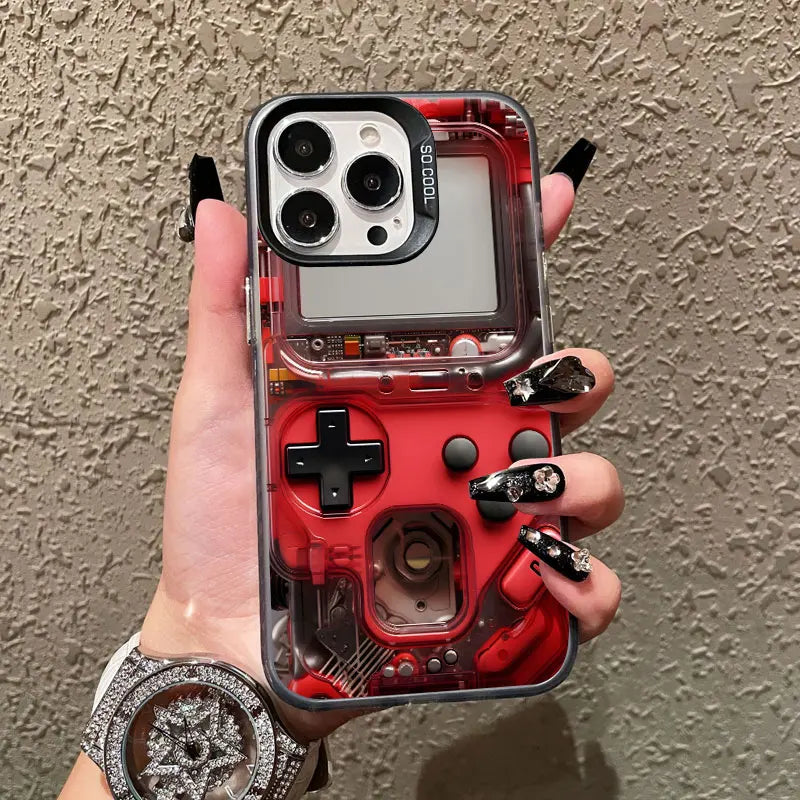 Technology Game Console 2D Printing Phone Case For IPhone 11 12 13 Mini Pro Max 14 15 16 Pro Max Plus Shockproof Laser Back Case