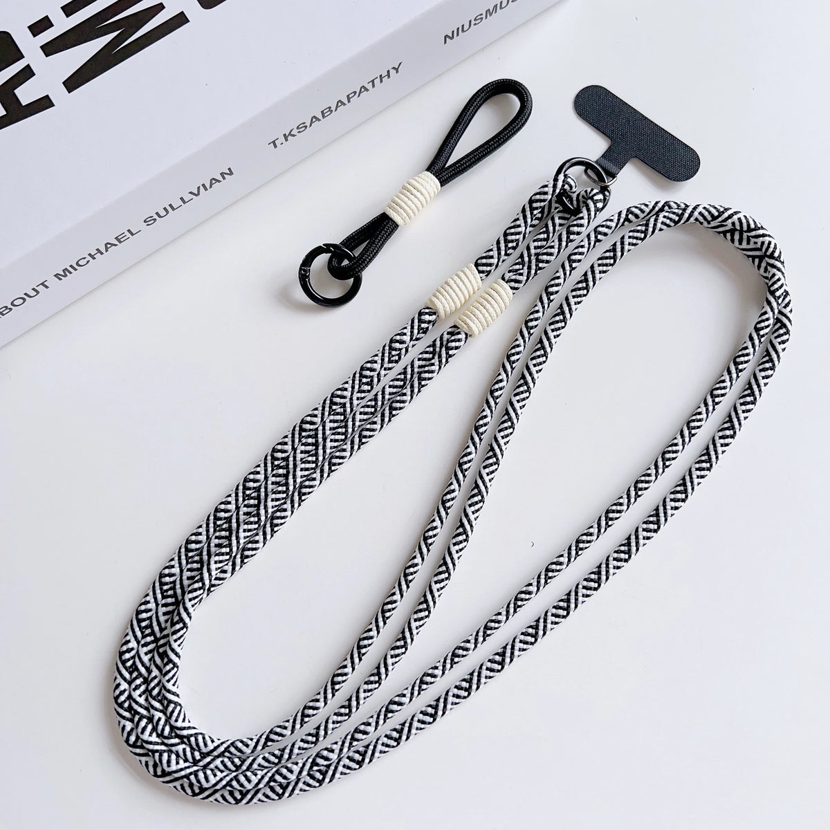 DIY 2-In-1 Mobile Phone Universal Lanyard, Crossbody Long Rope, Finger Rope, Fashionable Mixed And Matched Anti-Loss Rope