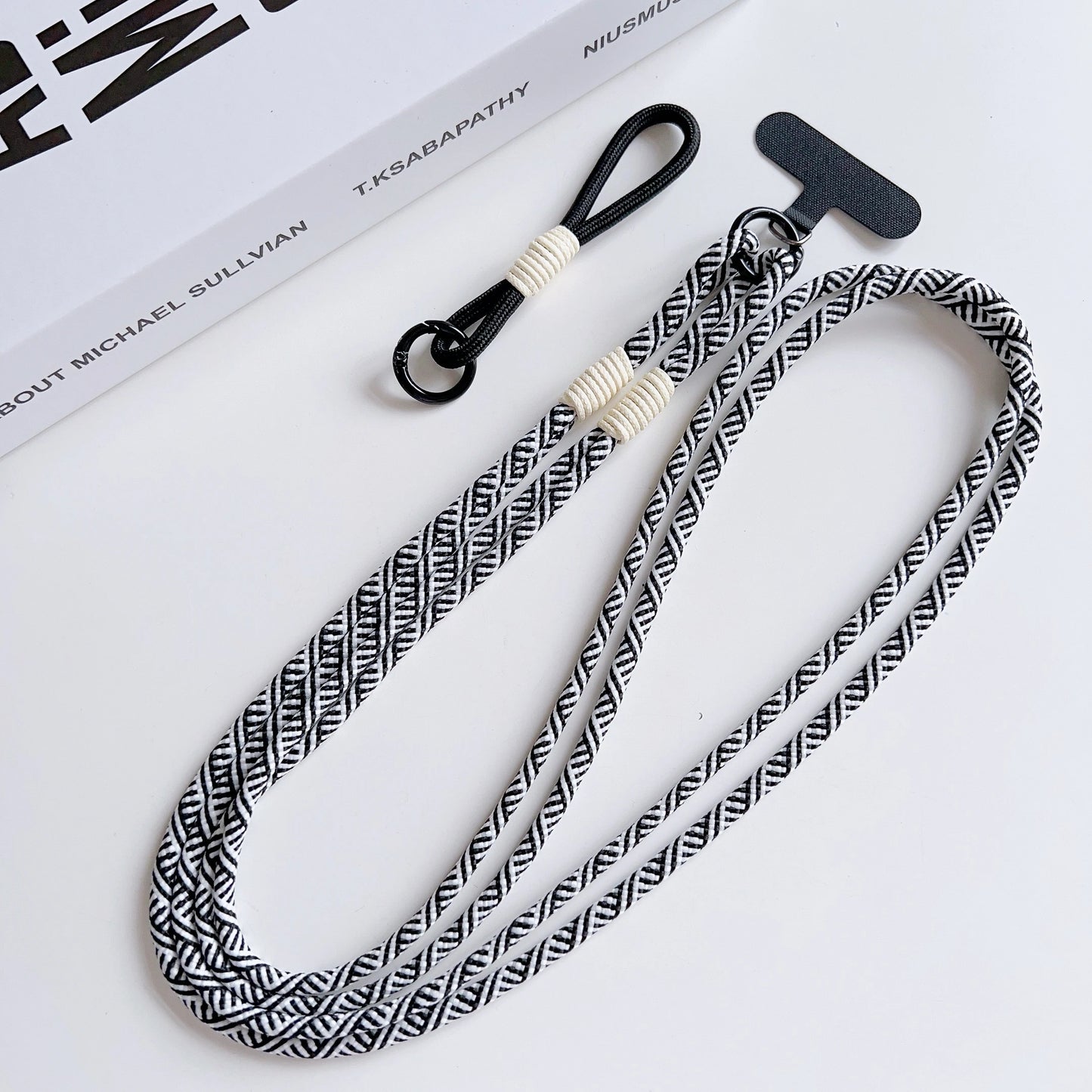 DIY 2-In-1 Mobile Phone Universal Lanyard, Crossbody Long Rope, Finger Rope, Fashionable Mixed And Matched Anti-Loss Rope