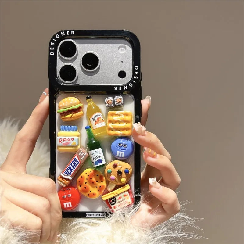 3D drip glue South Korea Wine Bottle Fun Phone Case For iPhone 17 ProMAX 16 15 14 13 Pro Max 14 15 16 Plus 17Air Protective Case