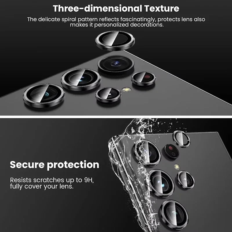 Metal Individual Ring Camera Lens Screen Protector For Samsung Galaxy S25 Ultra S25 Plus S23 FE S24 FE Tempered Glass Full Cover