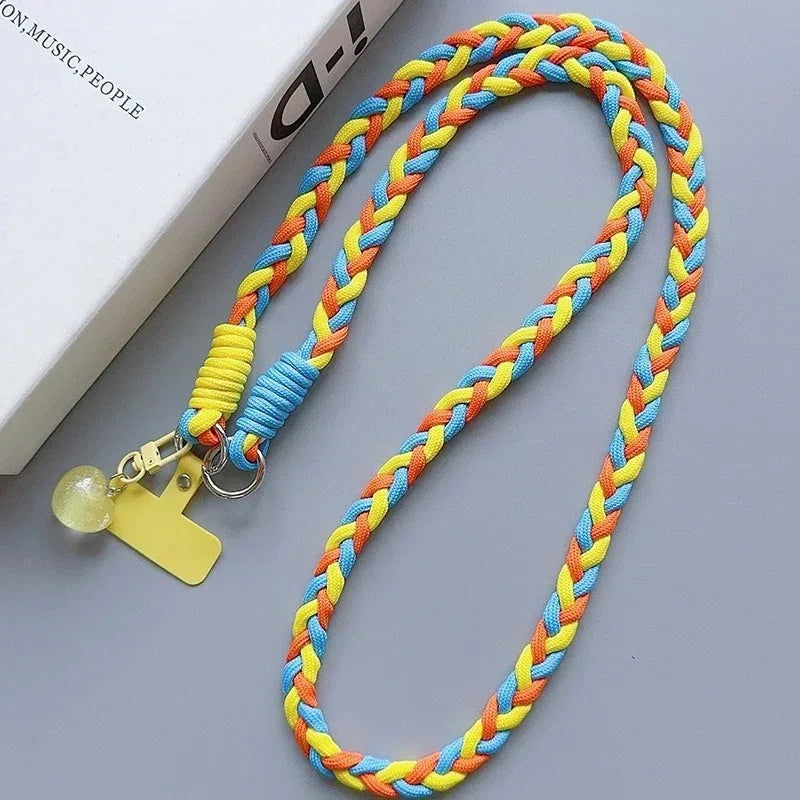 Cartoon Mobile Phone Universal Lanyard with Heart Pendant Crossbody Long Rope Lanyard Rope Cartoon Decorative Accessories