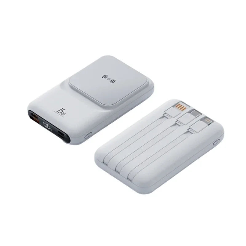 For 10000mAh 15W Fast Charger Wireless Magnetic Power Bank Portable Battery