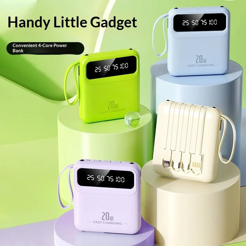 For Xiaomi mini built-in power bank with 20000 large capacity fast charging and portable power bank for iPhone and Samsung