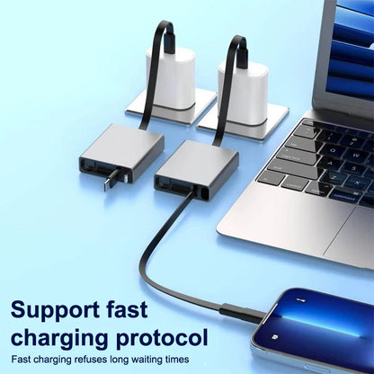 Pd Fast Charging Compatible With Smartphones/Laptops Type-C Single-Pull Data Cable 66W Unidirectional Retractable Charging Cable