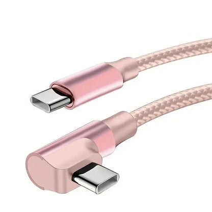 90 Degree Dual USB C Fast Charge Elbow Cable For iPhone 15 16 17 Pro Max Samsung Xiaomi Redmi POCO Type C Quick Charging Cables