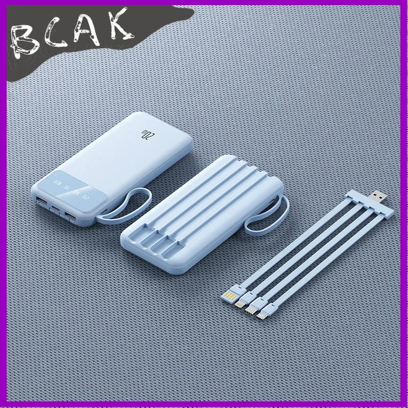 Bring Your Own Cable, Convenient New Style Power Bank 20000mAh, Large-capacity Fast Charging Mobile New Style Power Supply BCAK