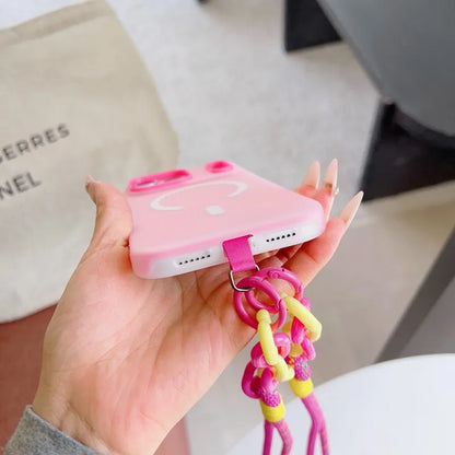 Magnetic Lanyard Case For iPhone 17 Pro Max 14 12 11 13 15 16 Plus 17 Air Shockproof Candy Crossbody Neck Cord Braid Strap Cover