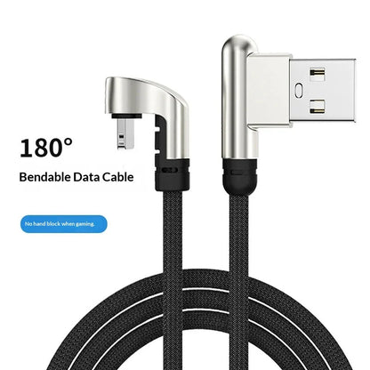 SELERWIN Dual Elbow Nylon Braided Usb 2 4 A Fast Charging Cable For Iphone Gaming Zinc Alloy Durable Mobile Phone Cord