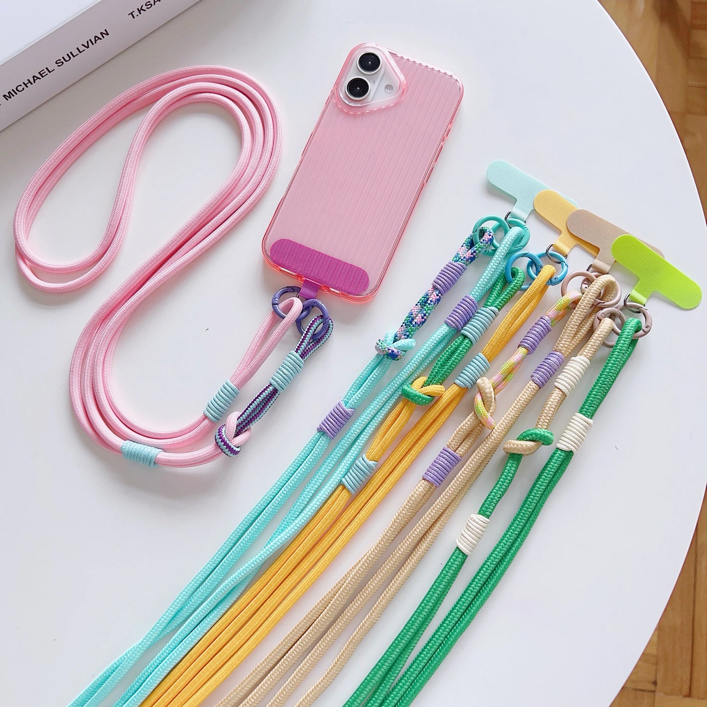 DIY 2-In-1 Mobile Phone Universal Lanyard, Crossbody Long Rope, Finger Rope, Fashionable Mixed And Matched Anti-Loss Rope