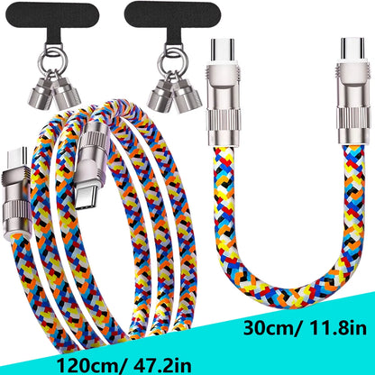 4 in 1 USB Type-C 240W Fast Charge Cable Type-C to Lightning Mobile Phone Lanyard PD27w Charging Cable for Xiaomi iPhone Oneplus