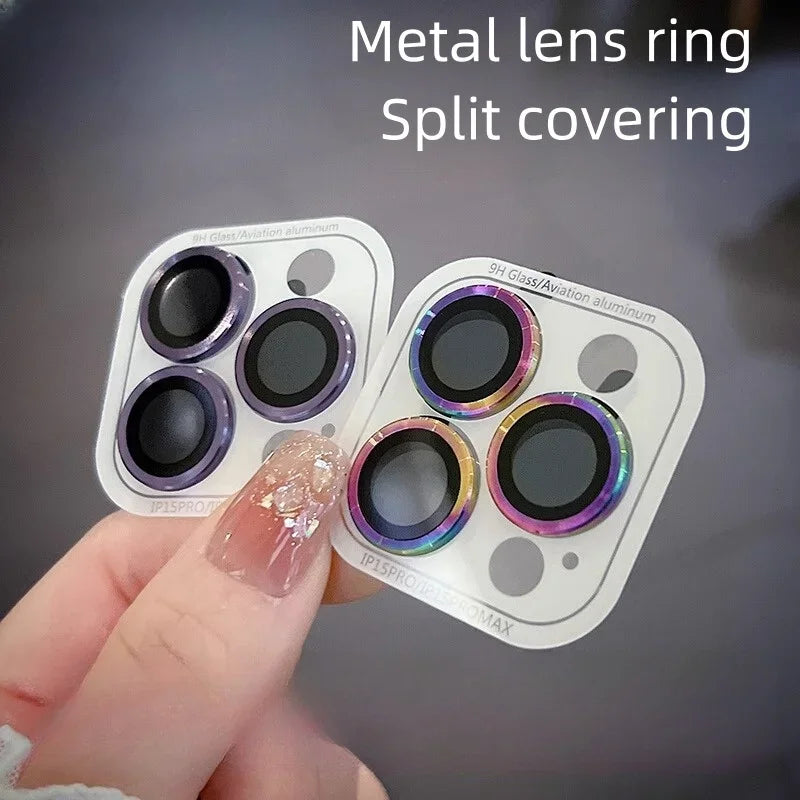 2-3Pcs Full Cover Camera Lens Protection For IPhone 15 16Plus 12 13 Pro Max 13 Mini Glass Metal Lens Protector Film Back Cover
