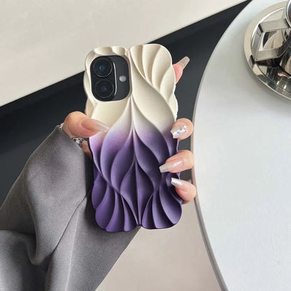 Luxury 3D Contrasting Colors Leaves Phone Case for IPHONE 16 ProMax 15 14 13 PRO Soft Silicone Shockproof Back Cover