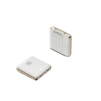 For IPhone Samsung Xiaomi Xiaomi 10000mAh Mini Power Bank Large Capacity Super Fast Charging External Battery Built-in 4 Cables