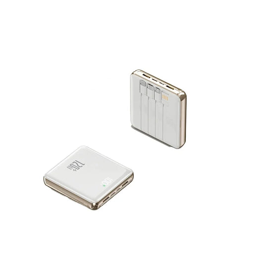 For IPhone Samsung Xiaomi Xiaomi 10000mAh Mini Power Bank Large Capacity Super Fast Charging External Battery Built-in 4 Cables