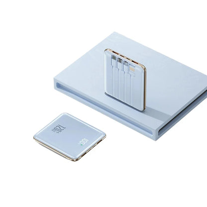 For IPhone Samsung Xiaomi Xiaomi 10000mAh Mini Power Bank Large Capacity Super Fast Charging External Battery Built-in 4 Cables