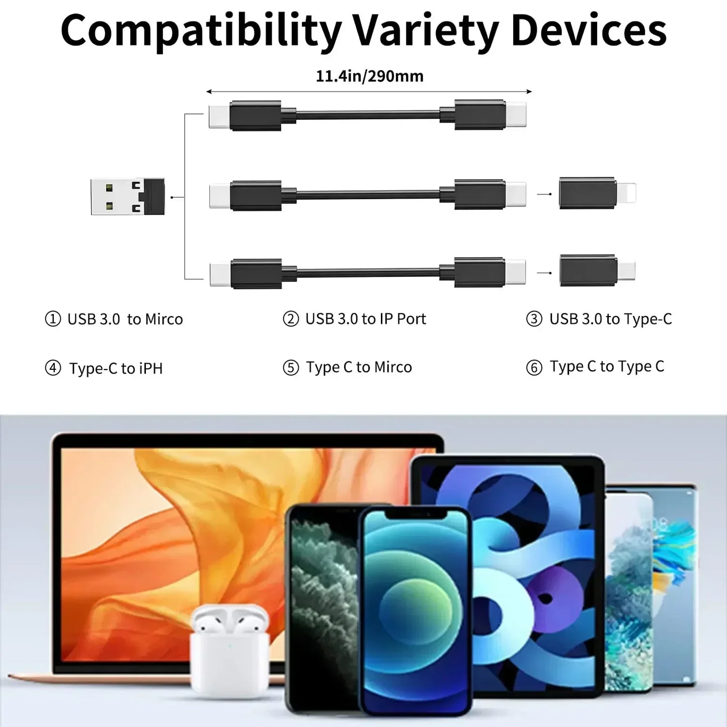 USB Type C To USB C Cable 60W 4 In 1 Mini Data Cable Set Storage Box Fast Charging Charger Mobile Phone Holder For Samsung