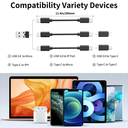 USB Type C To USB C Cable 60W 4 In 1 Mini Data Cable Set Storage Box Fast Charging Charger Mobile Phone Holder For Samsung