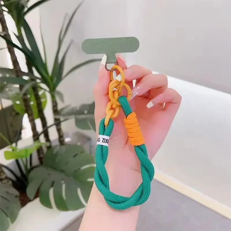 Mobile Phone Lanyard with Two Strands Simple Lanyard Short Wrist Lanyard Anti Loss Card Strip Style Universal Phone Case Strap