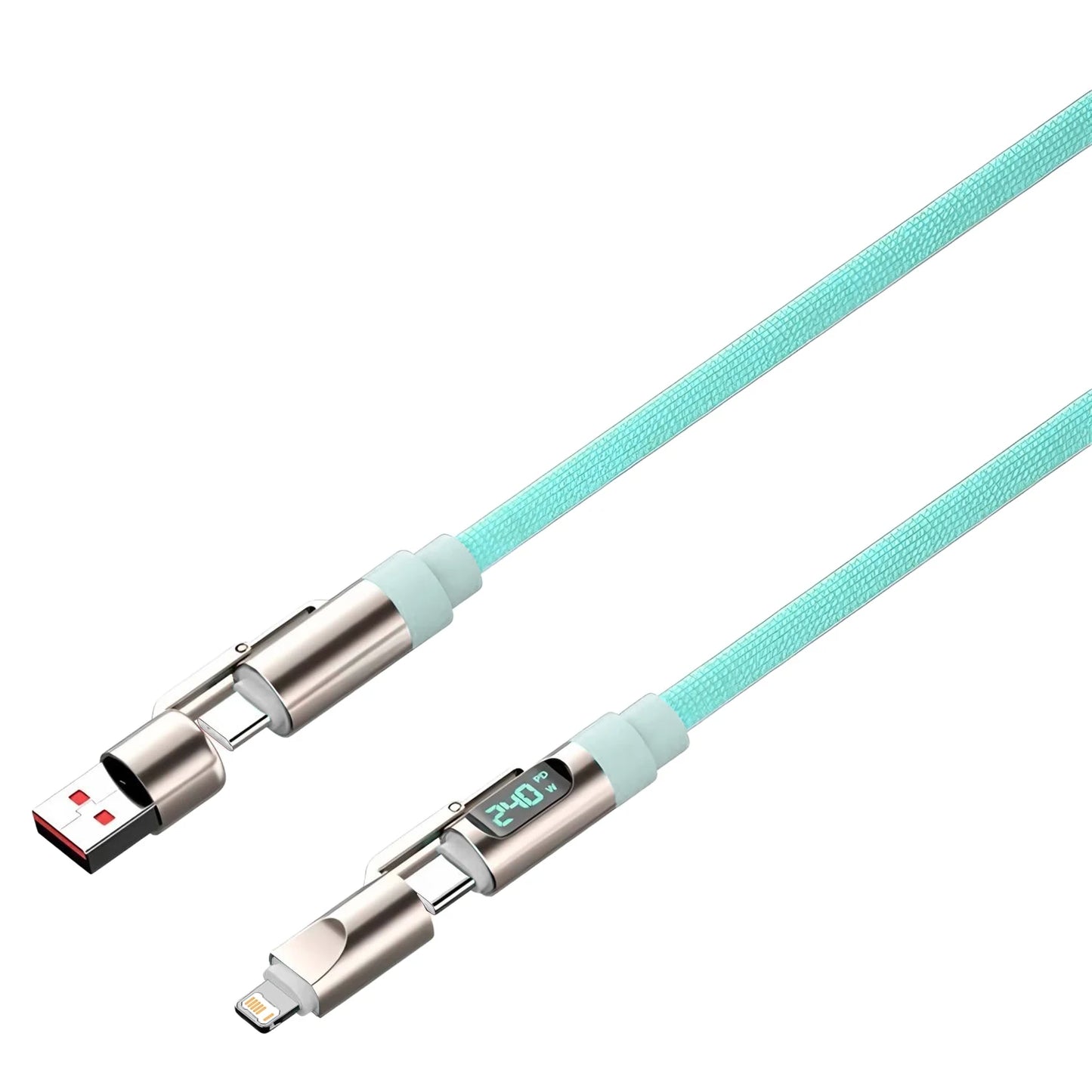 max240W 2 IN 2 PD USB to Type-C Fast Charge Cable LED Digital Display Celltphone Charge Data Line for iPhone 17 16 15 14 Xiaomi
