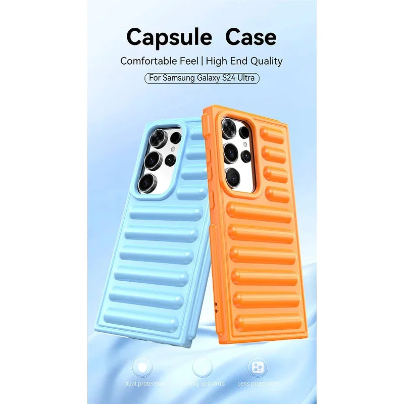 Air Cushion capsule shockproof phone case for Samsung Galaxy S25 S24 ultra Fe plus A55 A36 A26 A16 A05 armour protective cover