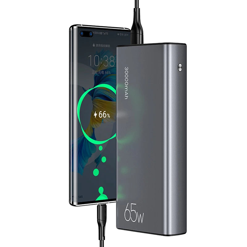 Ultra Slim PD65W Battery Power Bank 30000mah Powerbank Promotion Charger 30000 Mah Power Banks