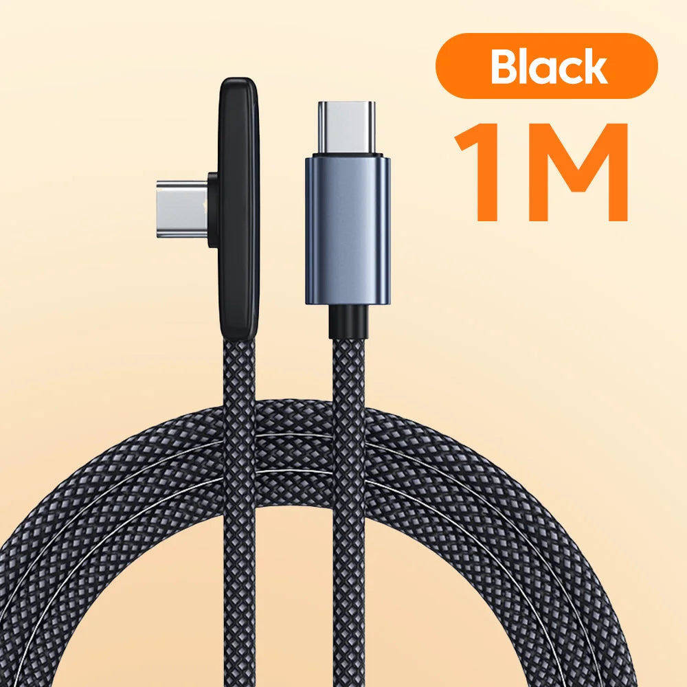 60w Dual Type-C Cable USB C to USB C Fast Charging Elbow Data Transmission Line For iPhone 15-17 Xiaomi Huawei Samsung Cellphone