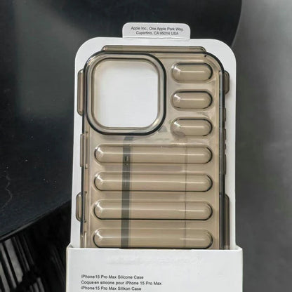 3D Capsule Air Cushion Shockproof Transparent Case For iPhone 16 15 14 13 12 11 Pro Max X XR XS Fashion Bright Color Soft Cover