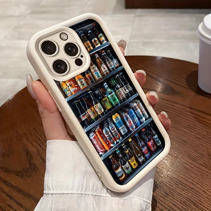 Drink vending machine patterned mobile phone case suitable for iPhone 16 15 14 13 12 11 Pro/ Max /Plus anti-fall and shock