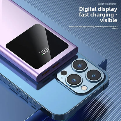 66W Super Fast Charging Comes with A Four-wire Power Bank 20000mAh Small BCAK Portable Mobile Power Supply