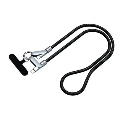 Lanyard data cable 2-in-1 dual-port adapter diagonal charging type c cable Fast charging data cable anti-loss anti-fall
