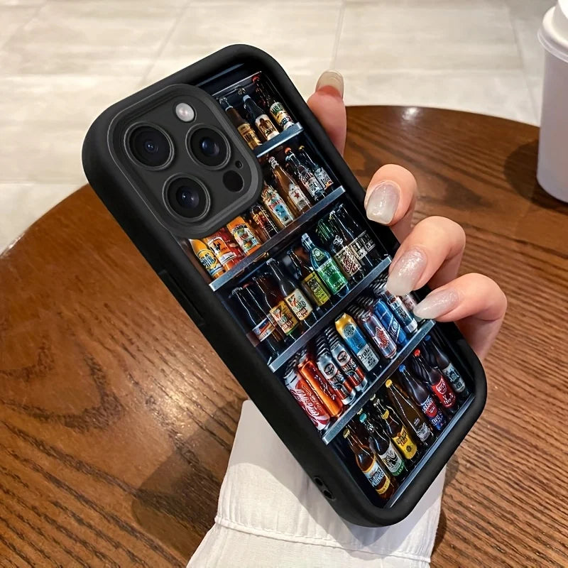 Drink vending machine patterned mobile phone case suitable for iPhone 16 15 14 13 12 11 Pro/ Max /Plus anti-fall and shock