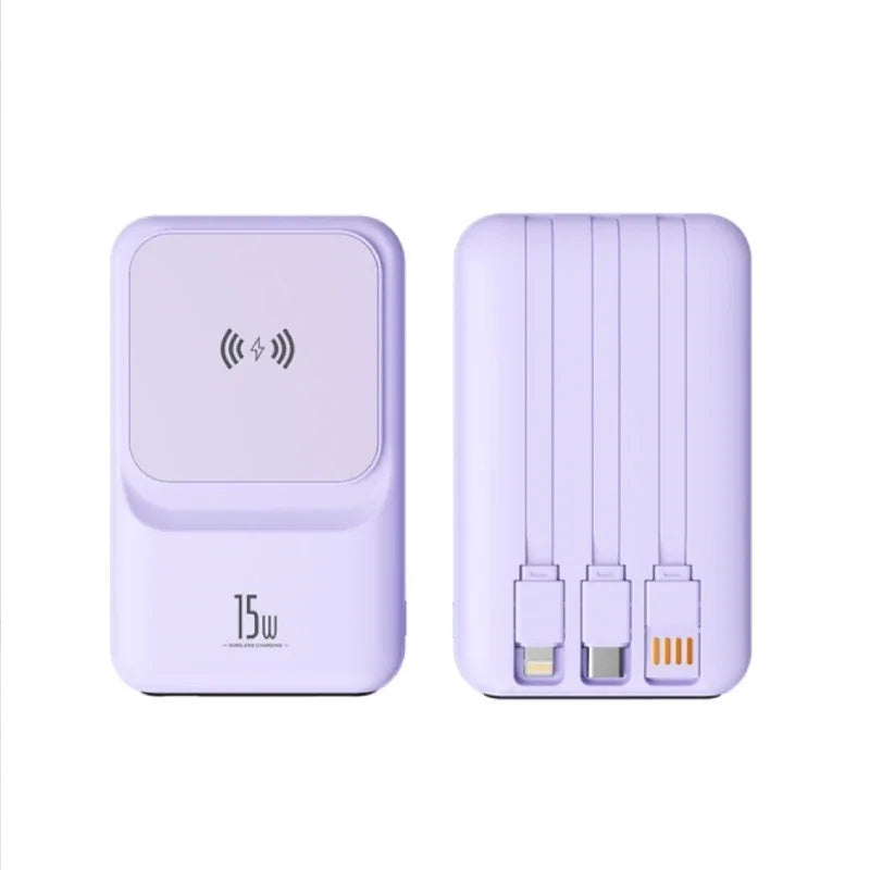 For 10000mAh 15W Fast Charger Wireless Magnetic Power Bank Portable Battery