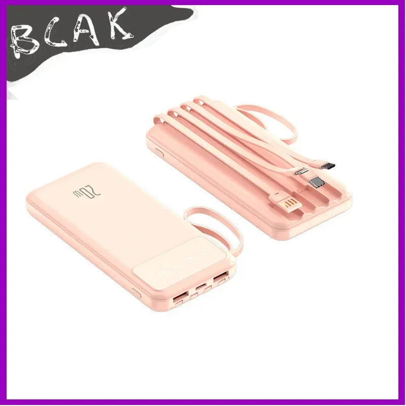 Bring Your Own Cable, Convenient New Style Power Bank 20000mAh, Large-capacity Fast Charging Mobile New Style Power Supply BCAK