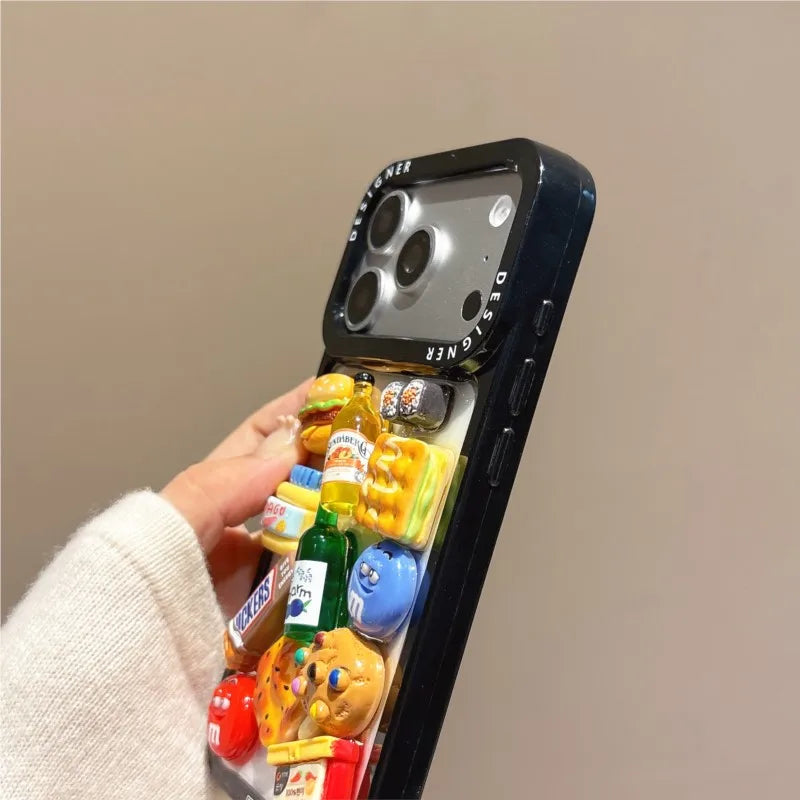 3D drip glue South Korea Wine Bottle Fun Phone Case For iPhone 17 ProMAX 16 15 14 13 Pro Max 14 15 16 Plus 17Air Protective Case