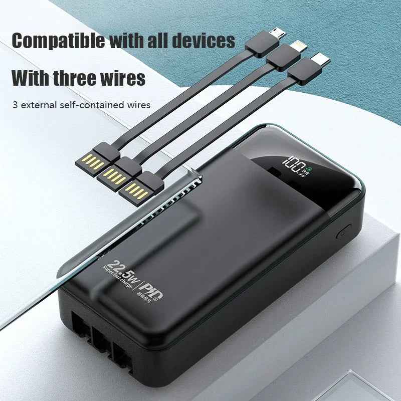Power Bank 100000mAh with 22.5W PD Fast Charging Powerbank Portable Battery Charger PoverBank for IPhone Xiaomi Huawei