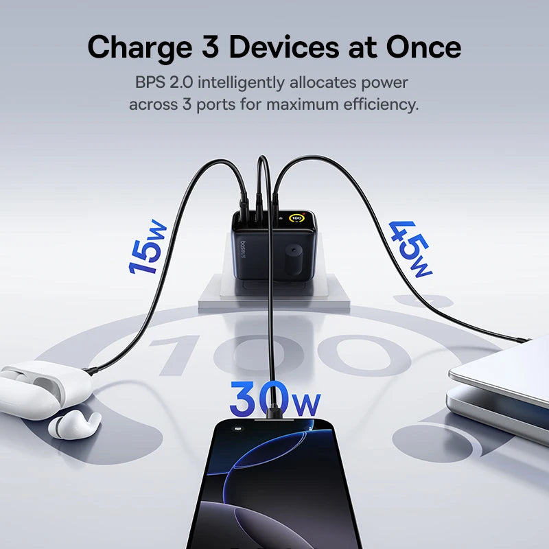 【New Sale】Baseus 100W Charger Fast Charger For iPhone 17 16 Xiaomi Samsung Laptop Tablet Charger PD Charger USB Phone Charger