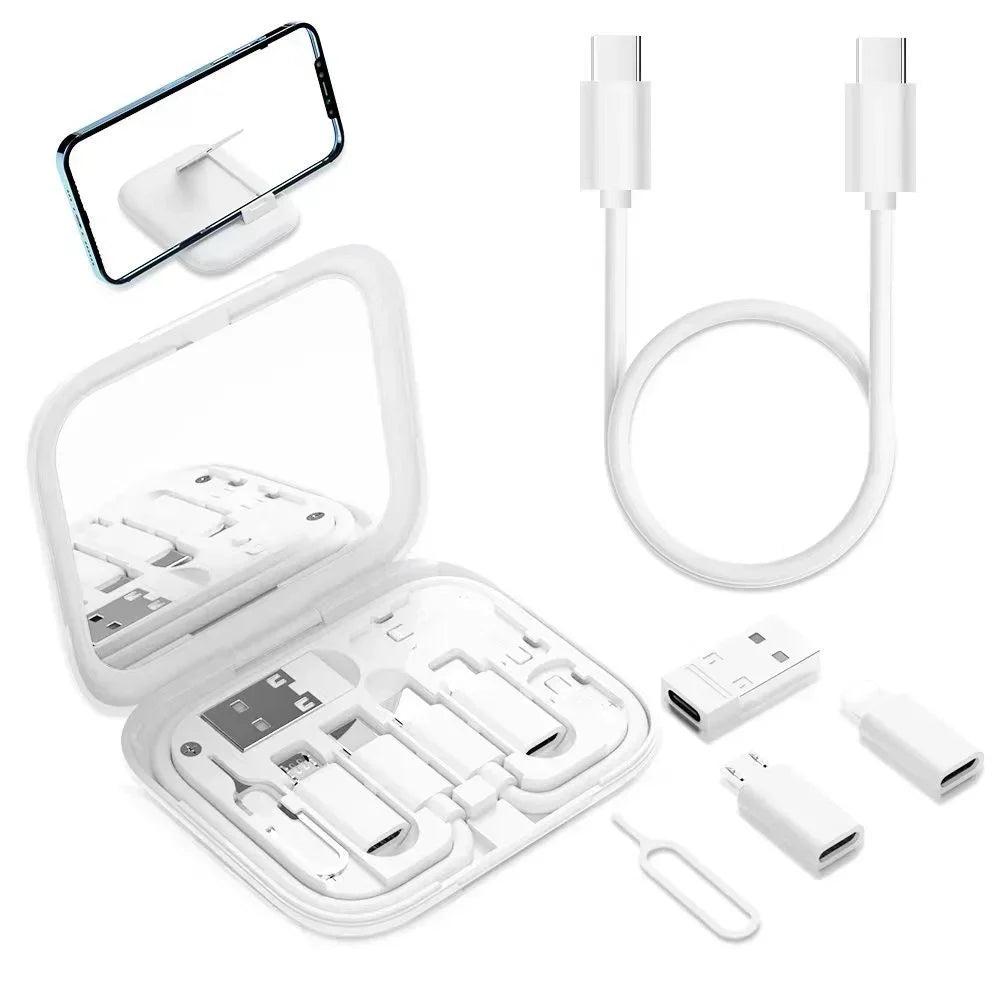 USB Type C To USB C Cable 60W 4 In 1 Mini Data Cable Set Storage Box Fast Charging Charger Mobile Phone Holder For Samsung