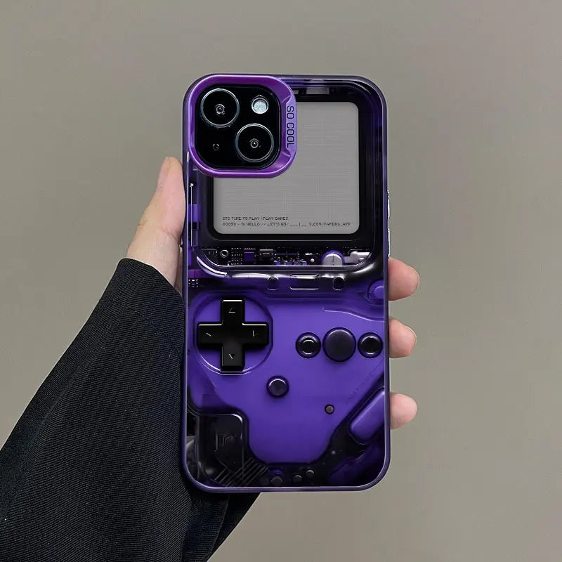 Technology Game Console 2D Printing Phone Case For IPhone 11 12 13 Mini Pro Max 14 15 16 Pro Max Plus Shockproof Laser Back Case